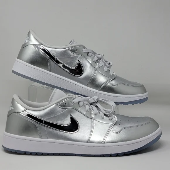 Nike Air Jordan 1 Low NRG Mens Size 16 Golf Shoes Metallic Silver FD6848-001 New - Picture 2 of 9